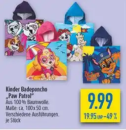 diska Kinder Badeponcho „Paw Patrol" Angebot