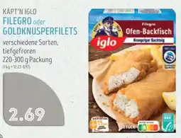 Edeka Struve KÄPT'N IGLO FILEGRO oder GOLDKNUSPERFILETS Angebot