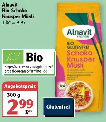 Globus Alnavit Bio Schoko Knusper Müsli 300g Angebot