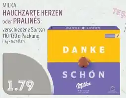 Edeka Struve MILKA HAUCHZARTE HERZEN oder PRALINĖS Angebot