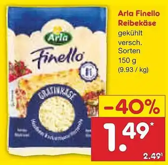 Netto Marken-Discount Arla Finello Reibekäse Angebot
