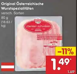 Netto Marken-Discount Original Österreichische Wurstspezialitäten Angebot