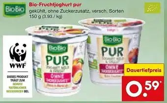 Netto Marken-Discount Bio Bio Bio-Fruchtjoghurt pur Angebot