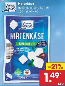 Netto Marken-Discount GUTES Land Hirtenkäse Angebot