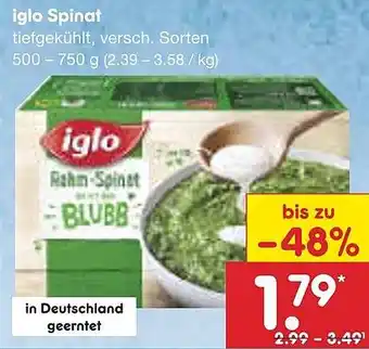 Netto Marken-Discount iglo Spinat Angebot
