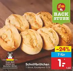Netto Marken-Discount BACK STUBE Schnittbrötchen Angebot