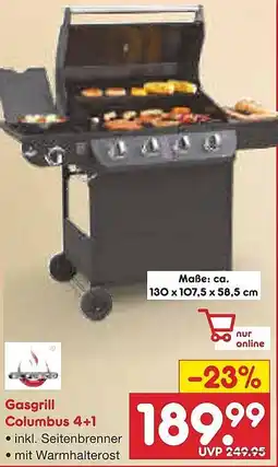 Netto Marken-Discount Gasgrill Columbus 4+1 Angebot