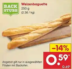 Netto Marken-Discount BACK STUBE Weizenbaguette Angebot