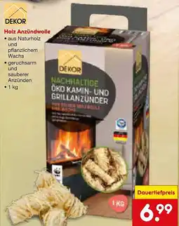 Netto Marken-Discount DEKOR Holz Anzündwolle Angebot