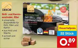 Netto Marken-Discount DEKOR Grill- und Kamin- anzünder, 32er Angebot
