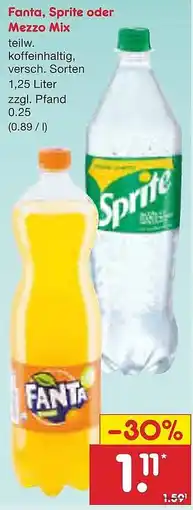 Netto Marken-Discount Fanta, Sprite oder Mezzo Mix Angebot