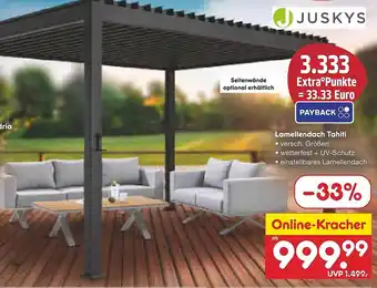 Netto Marken-Discount JUSKYS Lamellendach Tahiti Angebot