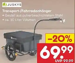 Netto Marken-Discount JUSKYS Transport-/Fahrradanhänger Angebot