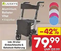 Netto Marken-Discount JUSKYS Aluminium Rollator Vital Angebot