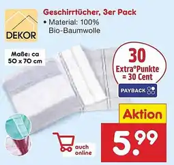 Netto Marken-Discount DEKOR Geschirrtücher, 3er Pack Angebot