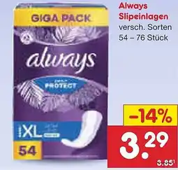 Netto Marken-Discount Always Slipeinlagen Angebot