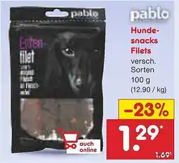 Netto Marken-Discount pablo Hunde- snacks Filets Angebot