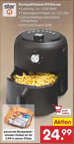 Netto Marken-Discount star Kompaktheissluftfritteuse Angebot