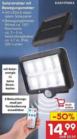 Netto Marken-Discount Solarstrahler mit Bewegungsmelder EASYMAXX Angebot