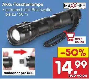 Netto Marken-Discount MAXXMEE Akku-Taschenlampe Angebot