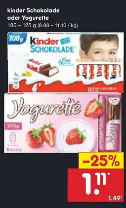Netto Marken-Discount kinder Schokolade oder Yogurette Angebot