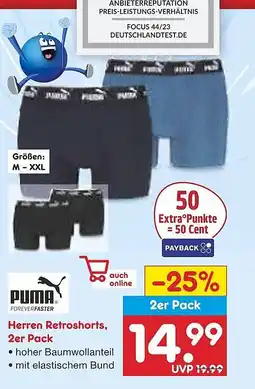 Netto Marken-Discount PUMA Herren Retroshorts, 2er Pack Angebot