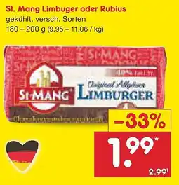 Netto Marken-Discount St. Mang Limbuger oder Rubius Angebot