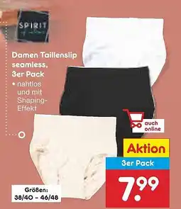 Netto Marken-Discount SPIRIT Damen Taillenslip seamless, 3er Pack Angebot
