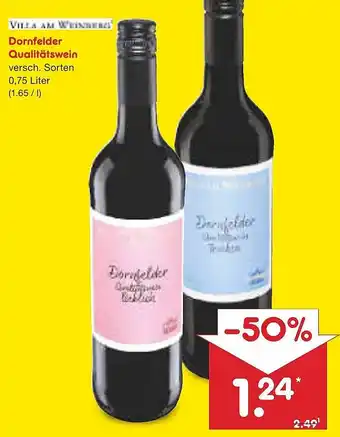 Netto Marken-Discount VILLA AM WEINER Dornfelder Qualitätswein Angebot