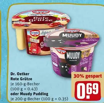 REWE Dr. oetker rote grütze oder muudy pudding Angebot