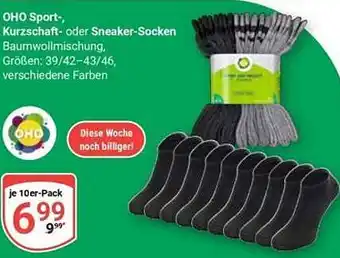 Globus OHO Sport-, Kurzschaft- oder Sneaker-Socken Angebot