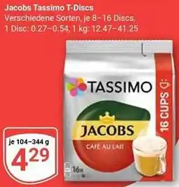 Globus Jacobs Tassimo T-Discs Angebot