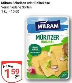 Globus Milram Scheiben oder Reibekäse Angebot