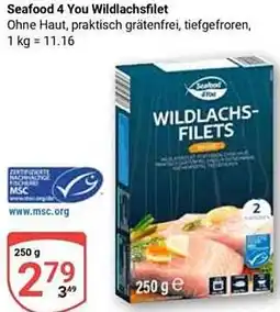 Globus Seafood 4 You Wildlachsfilet Angebot