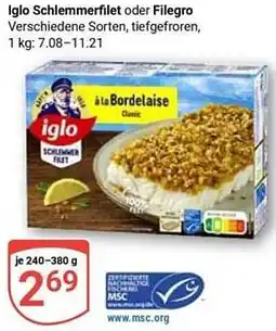 Globus Iglo Schlemmerfilet oder Filegro Angebot
