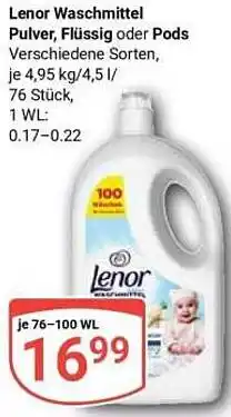 Globus Lenor Waschmittel Pulver, Flüssig oder Pods Angebot