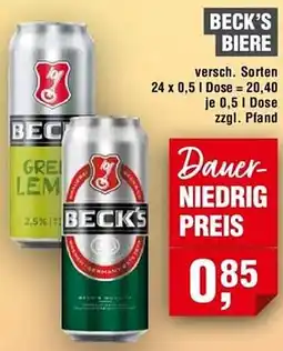 Handelshof Beck's biere Angebot