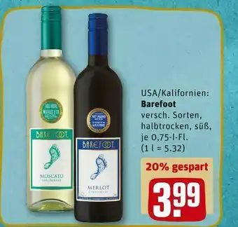 REWE Barefoot weiß- oder rotwein Angebot