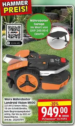 Wreesmann Worx Mähroboter Landroid Vision M600 Angebot