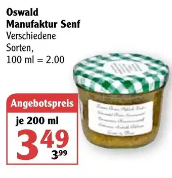 Globus Oswald Manufaktur Senf 200ml Angebot