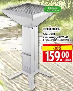 Wreesmann THUROS Edelstahl Kaminzuggrill T2-4F Angebot