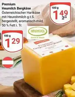 Globus Premium Heumilch Bergkäse Angebot