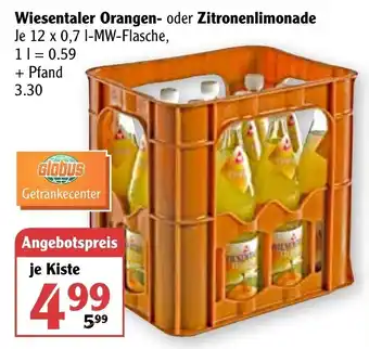 Globus Wiesentaler Orangen oder Zitronenlimonade 12x0,7L Angebot