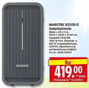 Wreesmann MARSTEK B2500-D Solarbatterie Angebot