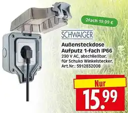 Wreesmann SCHWAIGER Außensteckdose Aufputz 1-fach IP66 Angebot