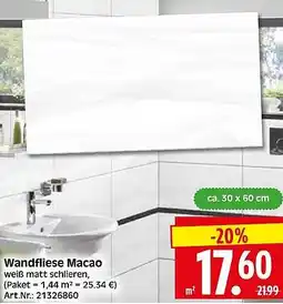 Wreesmann Wandfliese Macao Angebot