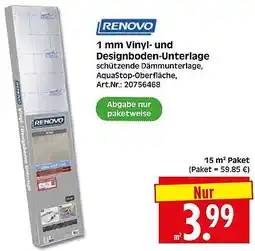 Wreesmann RENOVO 1 mm Vinyl- und Designboden-Unterlage Angebot