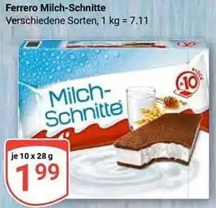 Globus Ferrero Milch-Schnitte Angebot