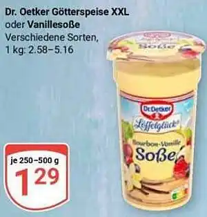 Globus Dr. Oetker Götterspeise XXL oder Vanillesoße Angebot