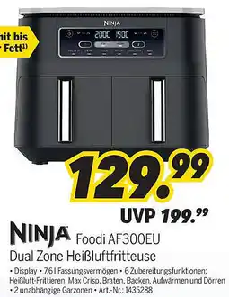 MEDIMAX NINJA Foodi AF 300EU Dual Zone Heißluftfritteuse Angebot